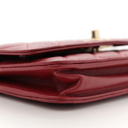 Chanel Lambskin Quilted Trendy CC Wallet On Chain WOC Red 9 of 14