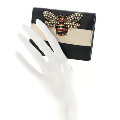 Gucci Calfskin Queen Margaret Card Case Wallet Black Mystic White 2 of 11