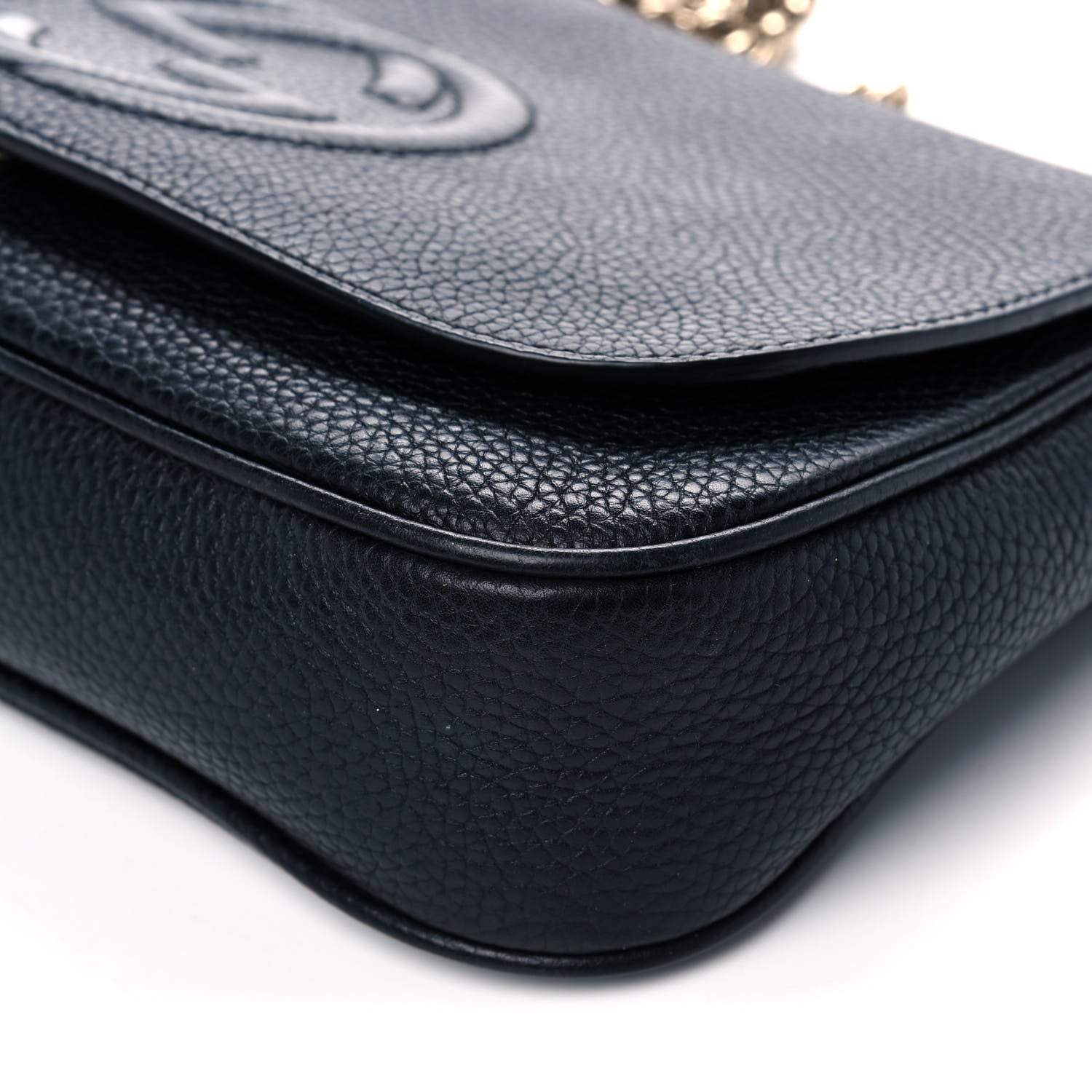 Gucci Pebbled Calfskin Medium Soho Flap Crossbody Black 10 of 13