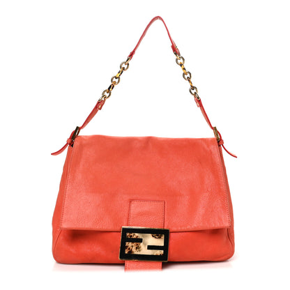Fendi Nubuck Big Forever Mama Baguette Orange 1 of 10
