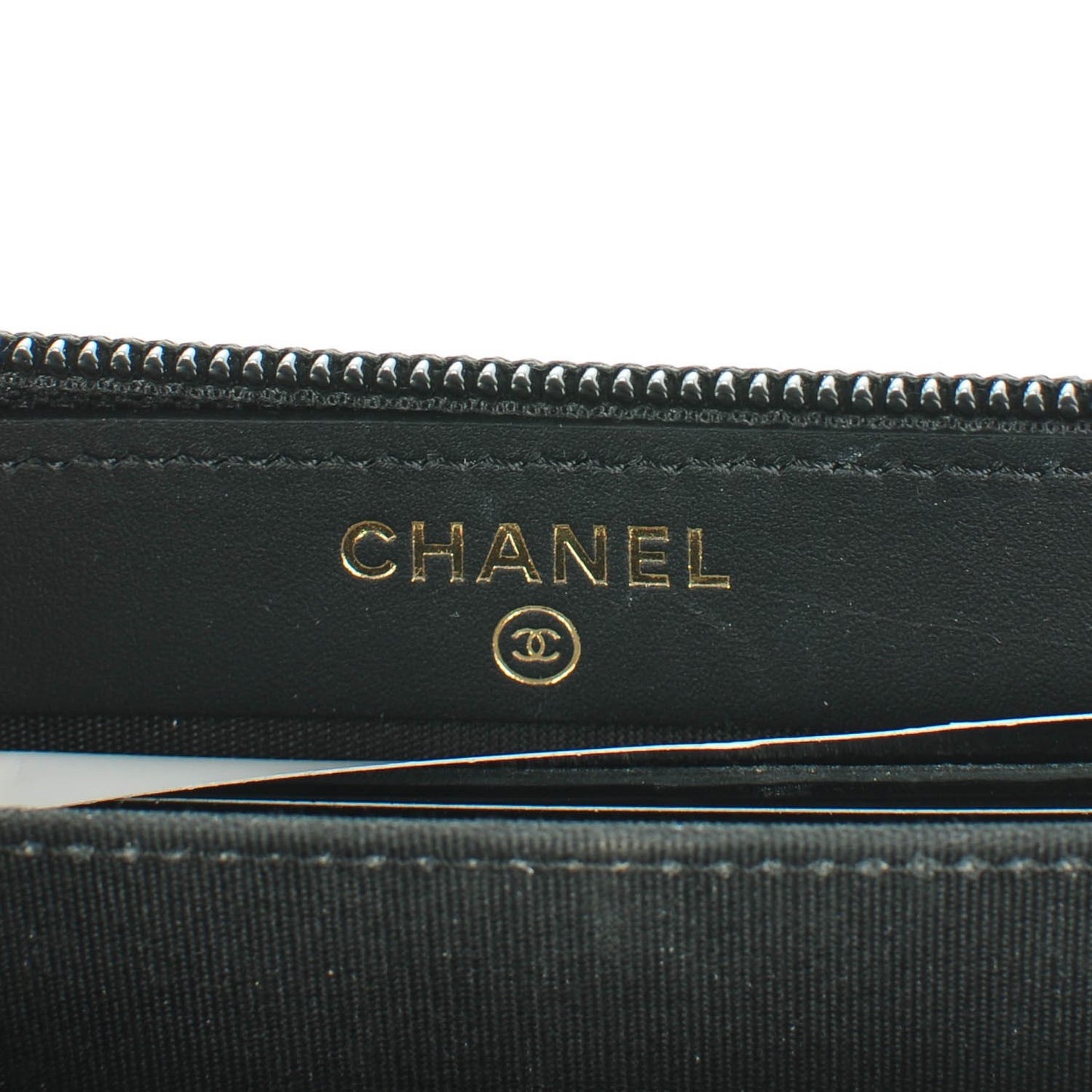 Caviar Quilted Small Boy Zip Around Wallet Black