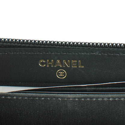Chanel Caviar Quilted Small Boy Zip Around Wallet Black 6 of 8