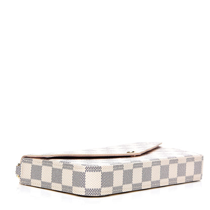 Louis Vuitton Damier Azur Pochette Felicie Chain Wallet Rose Ballerine 4 of 11