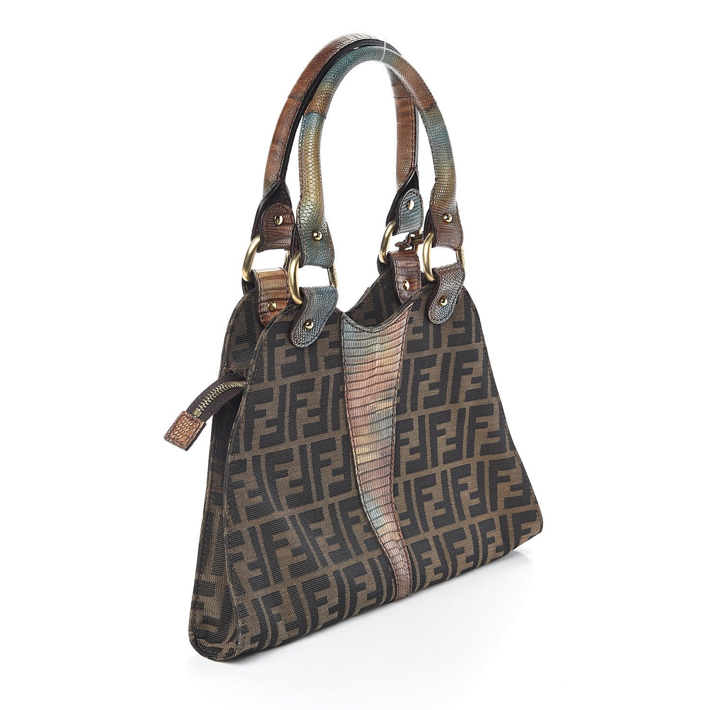 Zucca Lizard Small Devil Trapezio Tote Tobacco