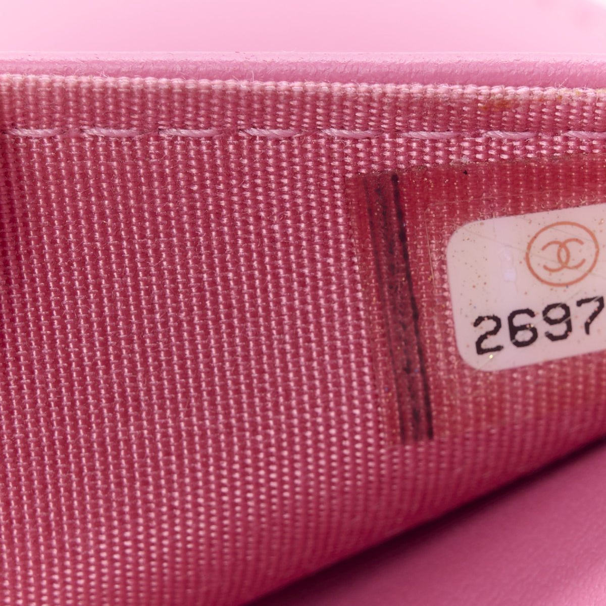 Chanel Caviar Quilted Boy Wallet On Chain WOC Pink 8 of 11