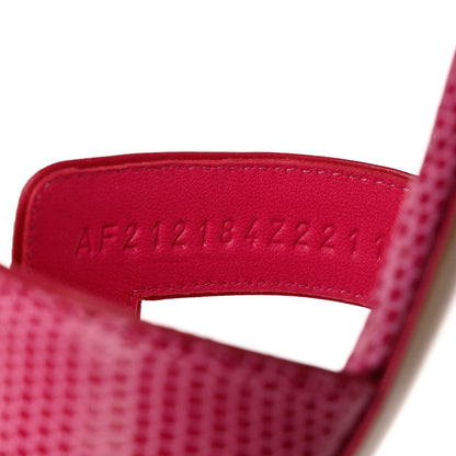 Hermes Lizard Oasis Sandals 38 Rose Fuchsia 6 of 9
