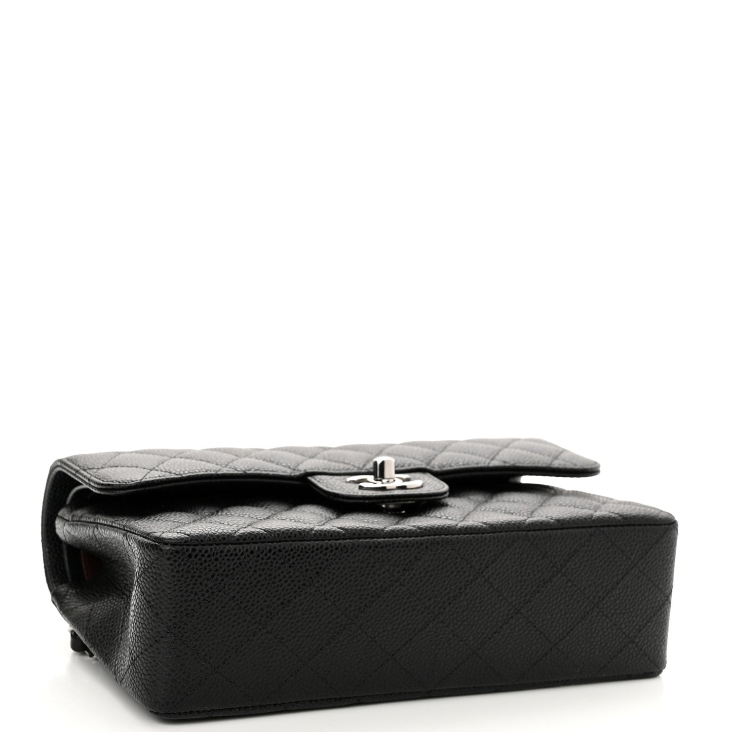 Caviar Quilted Small Double Flap Black