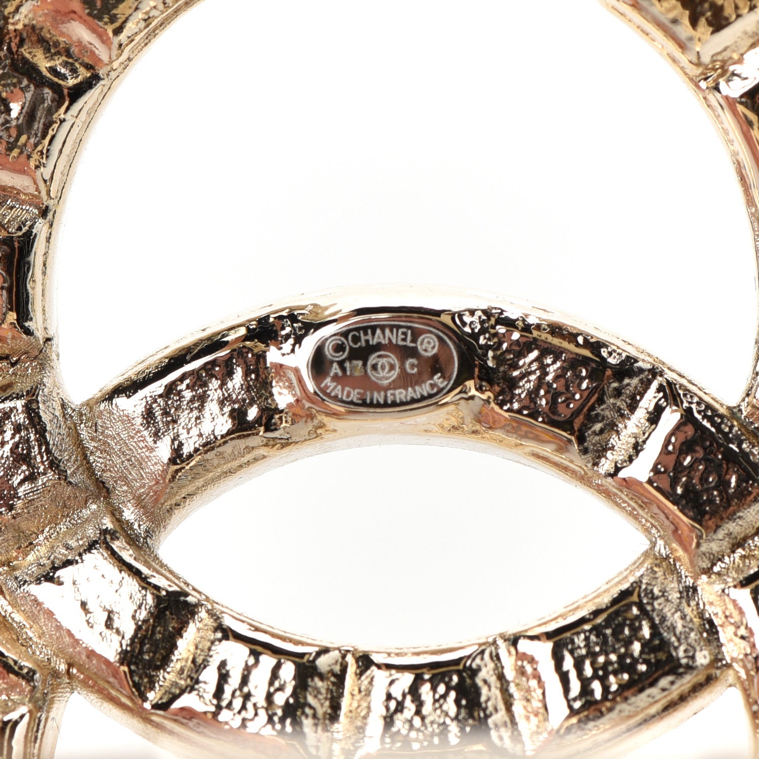 Chanel Metal Studded CC Cuff Gold 4 of 4
