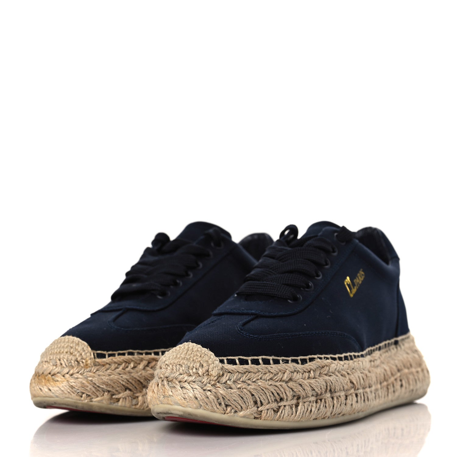 Christian Louboutin Toile Calfskin Espasneak Flat Sneaker 37 Obscur 3 of 8