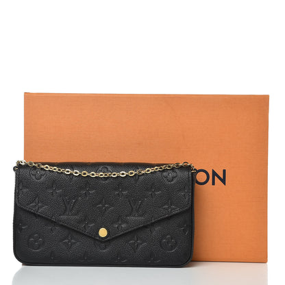 Louis Vuitton Empreinte Pochette Felicie Chain Wallet Black 10 of 11