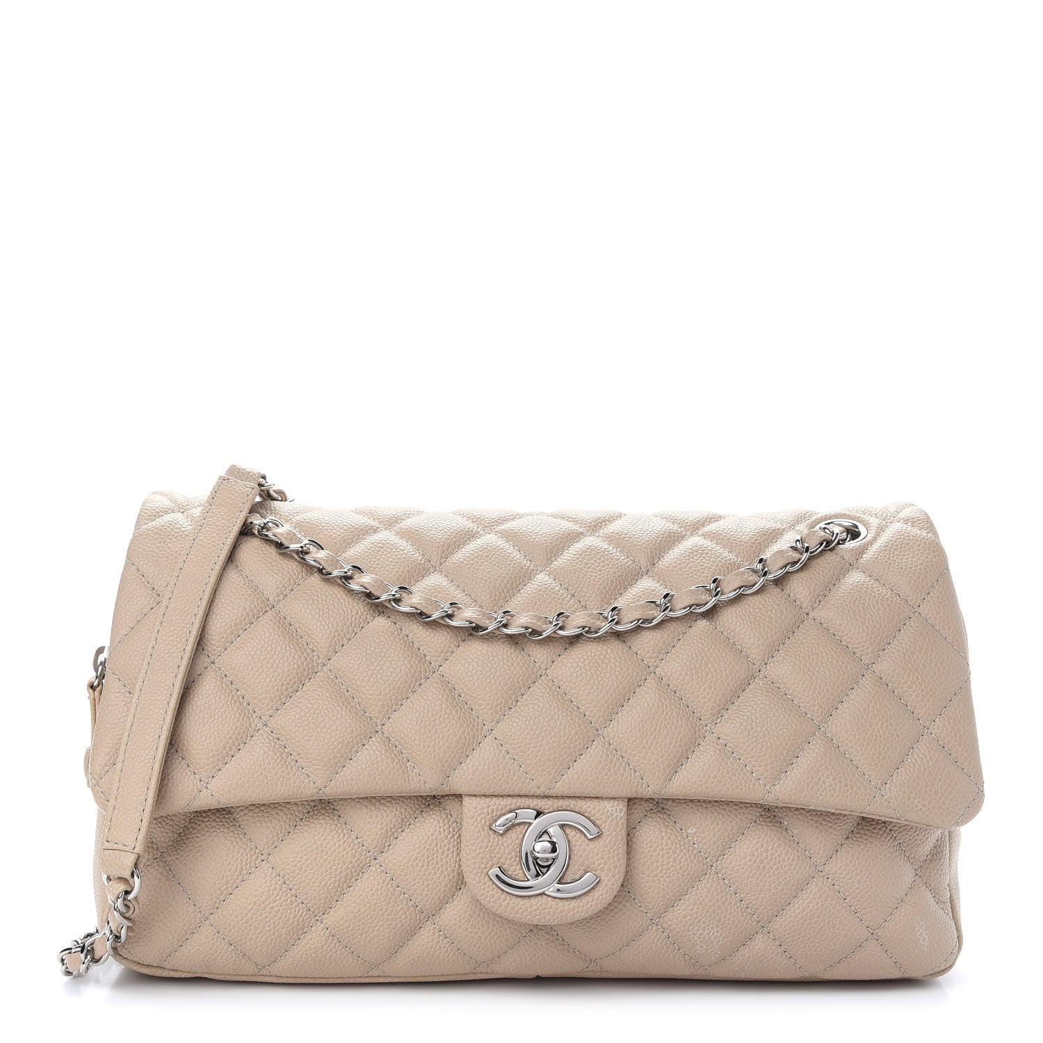 Chanel Caviar Quilted Jumbo Easy Flap Beige 1 of 9