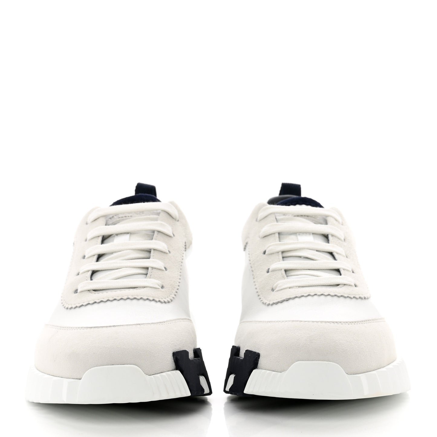 Technical Canvas Suede Goatskin Bouncing Sneakers 41 White