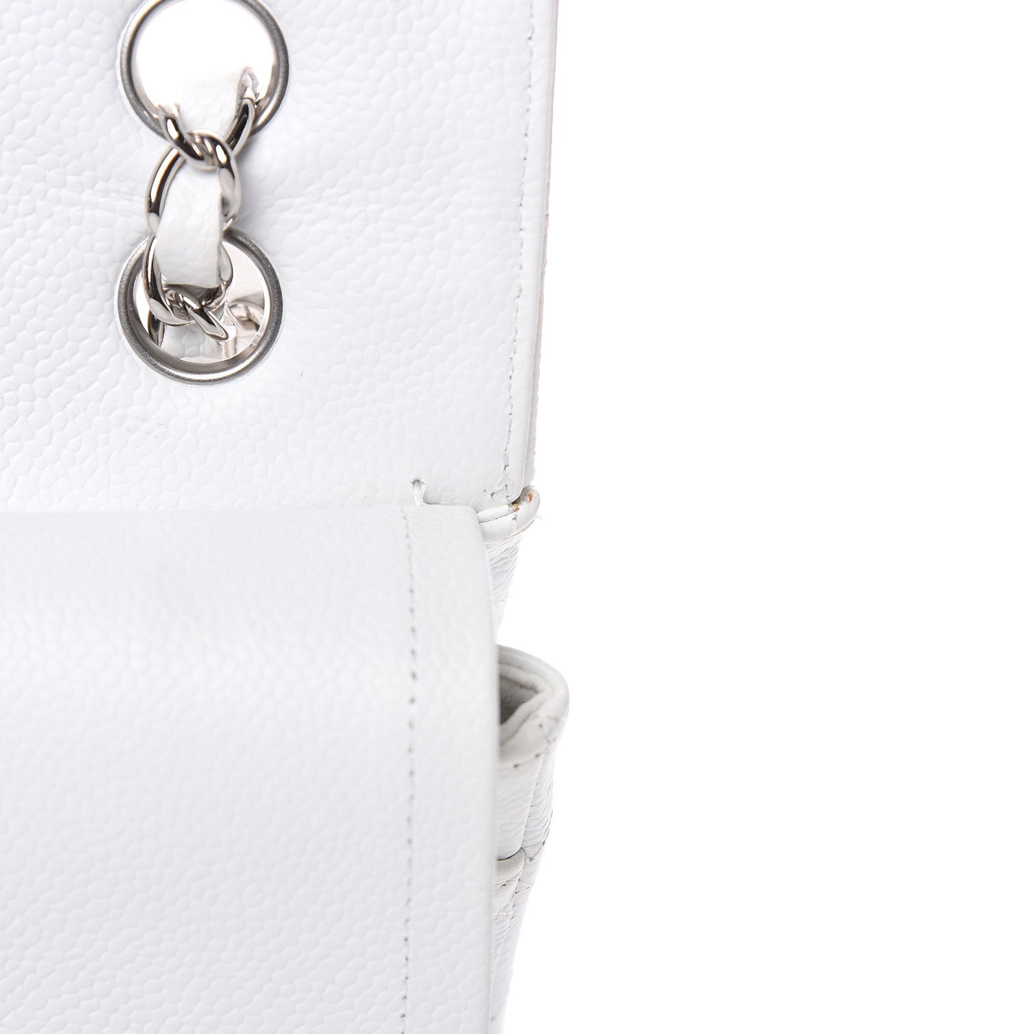 Chanel Caviar Quilted Medium Double Flap White 10 of 14
