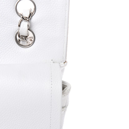 Chanel Caviar Quilted Medium Double Flap White 10 of 14