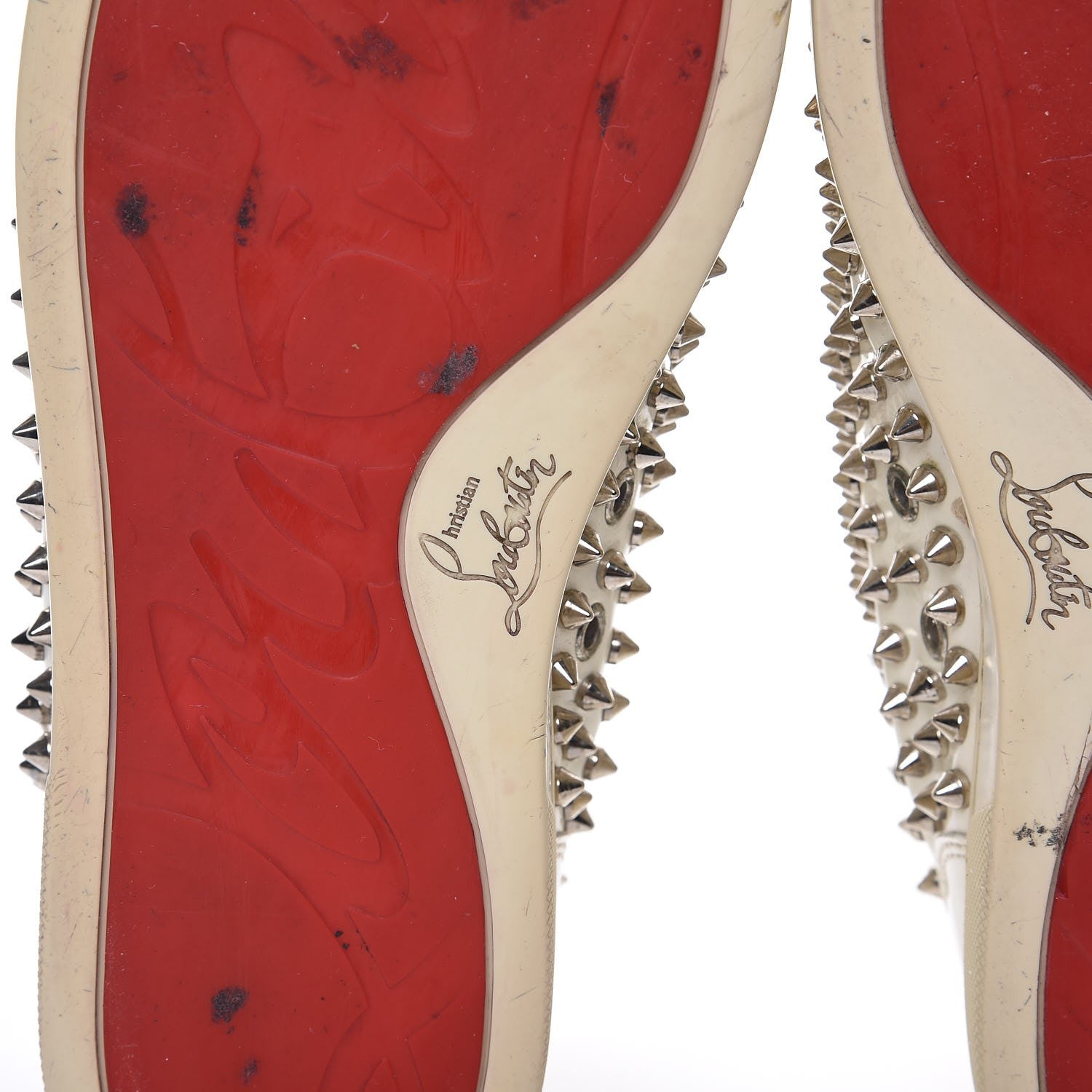 Christian Louboutin Patent Louis Spikes Flat Sneakers 44 White 8 of 16
