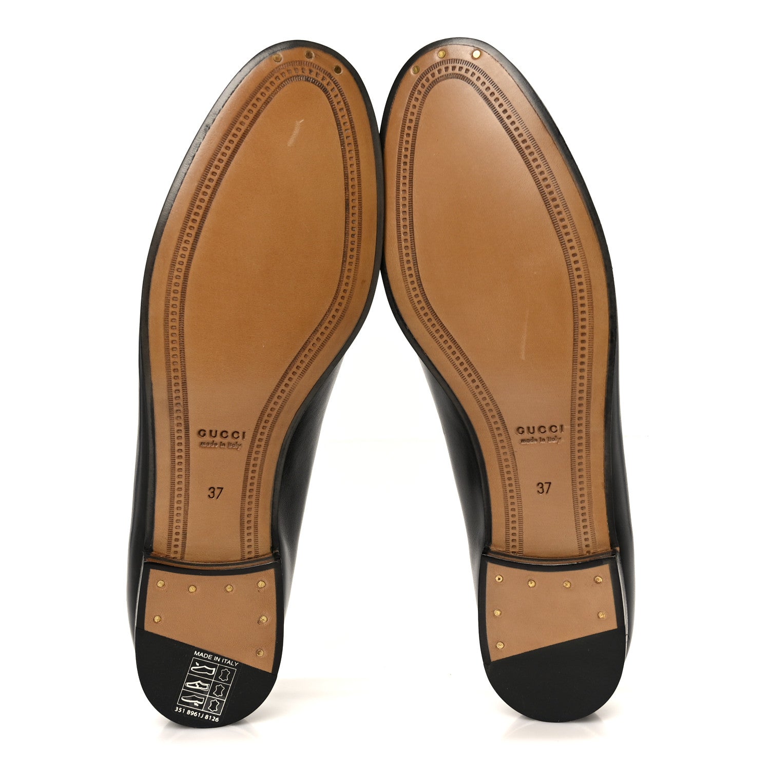 Gucci Calfskin Womens Jordaan Loafers 37 Black 6 of 10