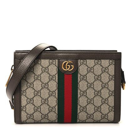 Gucci GG Supreme Monogram Web Small Ophidia Shoulder Bag Brown 1 of 12