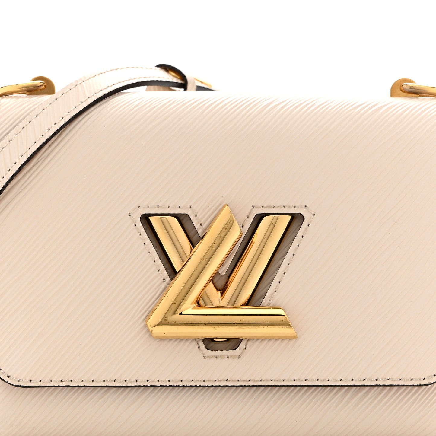Epi Twist Bi-Color Chain Shoulder Bag PM Quartz White