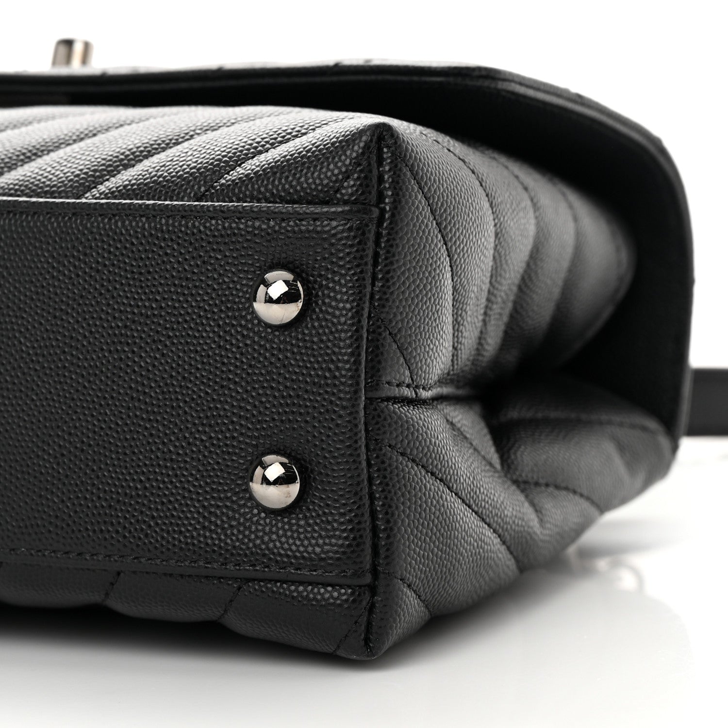 Chanel Caviar Chevron Quilted Mini Coco Handle Flap Black 9 of 11