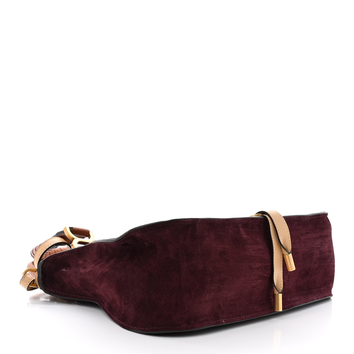 Chloe Suede Calfskin Braided Medium Marcie Double Carry Burgundy 4 of 11