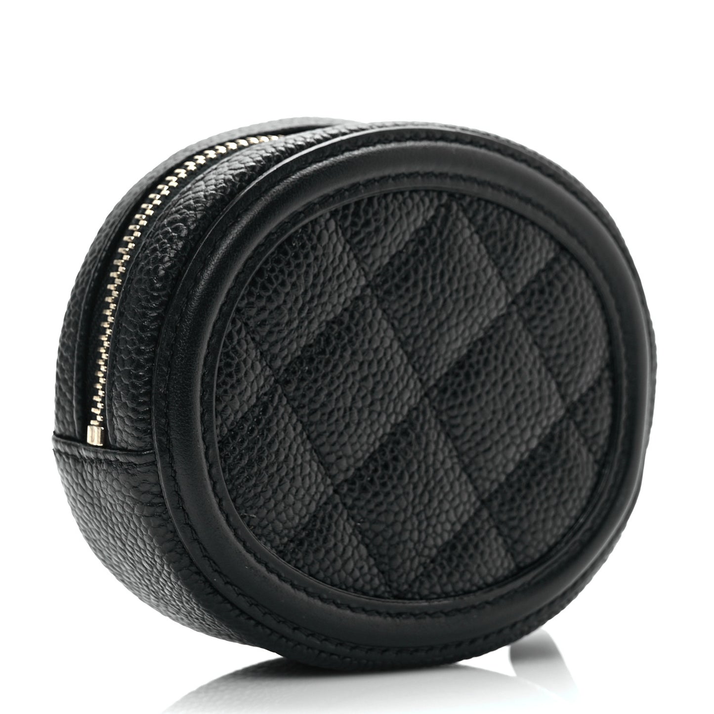 Caviar Quilted Filigree Zip Around Classic Coin Purse Black