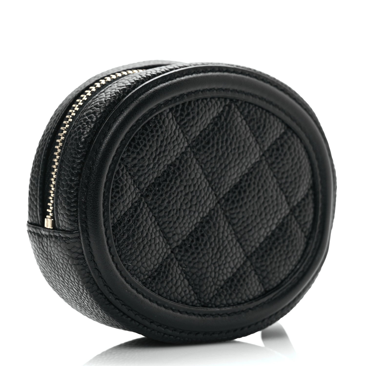 Chanel Caviar Quilted Filigree Zip Around Classic Coin Purse Black 3 of 7