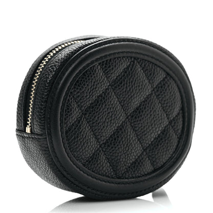 Chanel Caviar Quilted Filigree Zip Around Classic Coin Purse Black 3 of 7