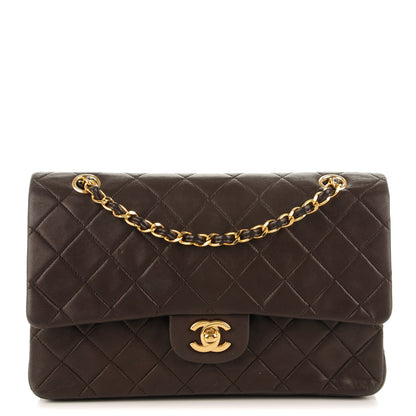 Chanel Lambskin Quilted Medium Double Flap Dark Brown 1 of 22