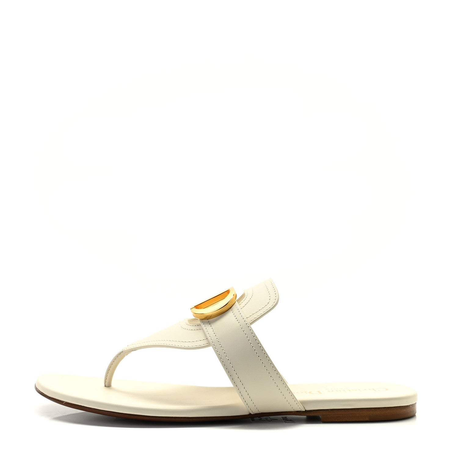 Christian Dior Calfskin 30 Montaigne Thong Sandals 38 White 1 of 9