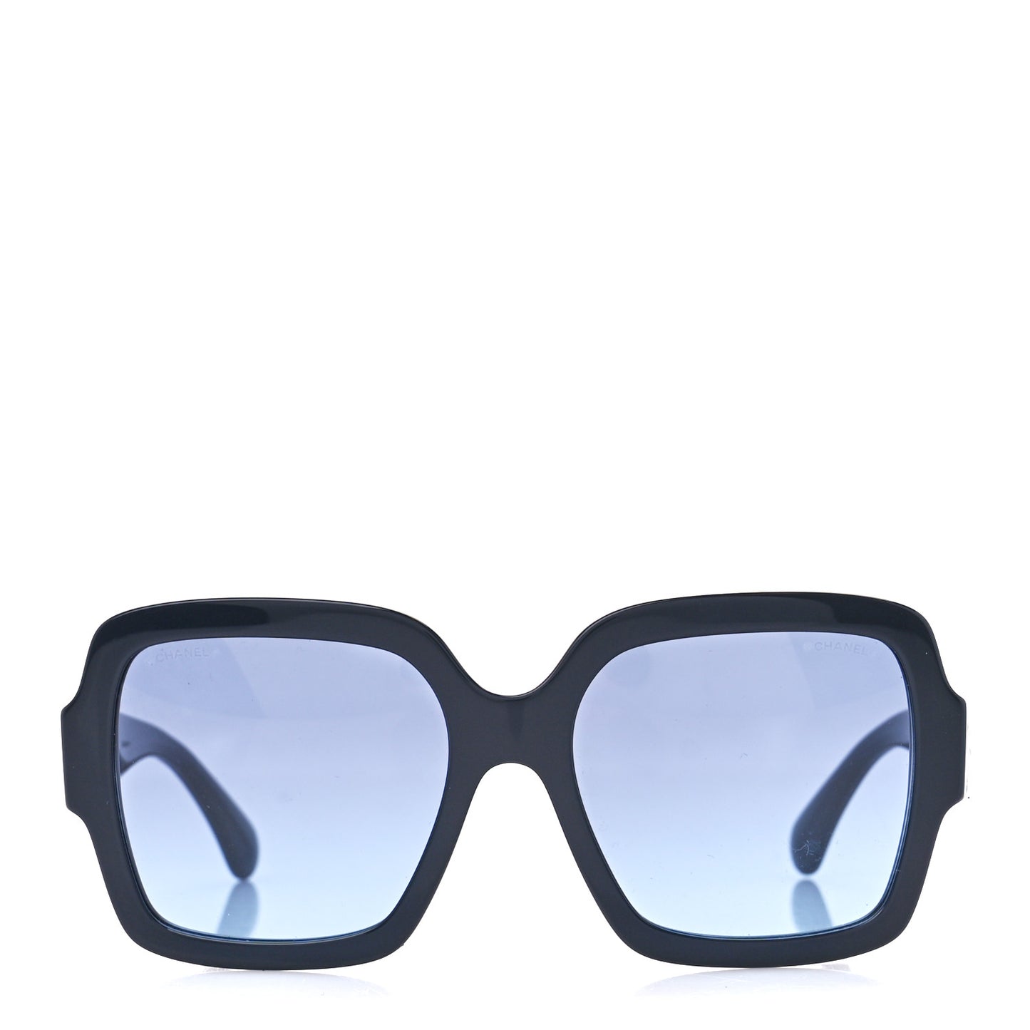 Acetate Square Heart Sunglasses 5479-A Black Blue