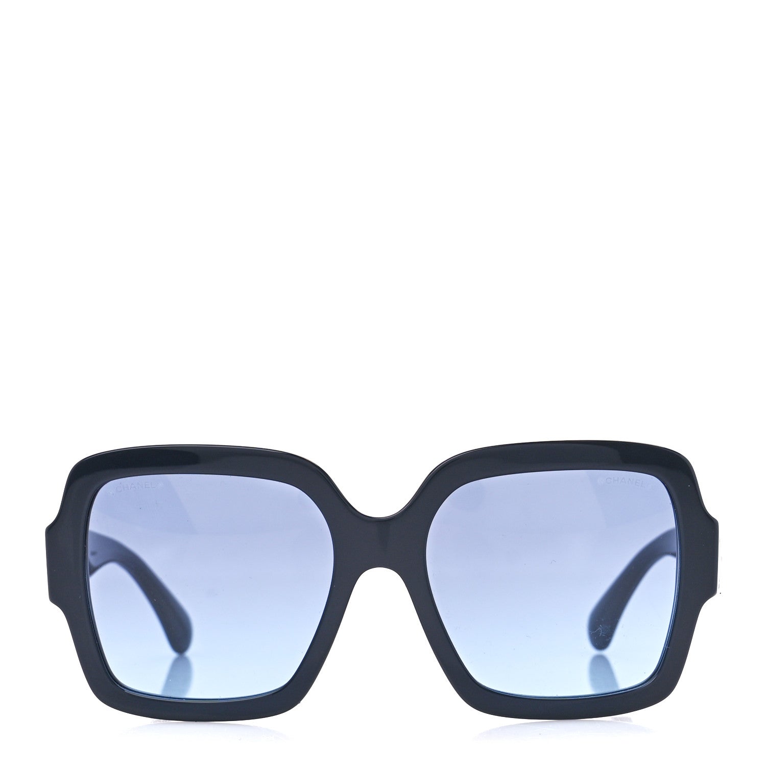 Chanel Acetate Square Heart Sunglasses 5479-A Black Blue 2 of 8