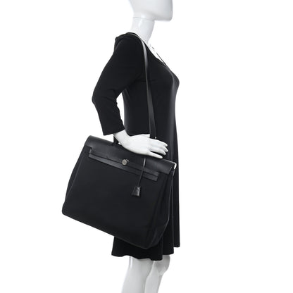Hermes Toile Vache Calfskin Herbag 39 MM Black 2 of 11