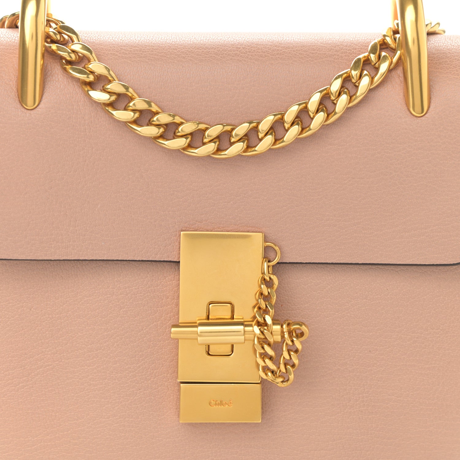 Chloe Grained Lambskin Drew Shoulder Bag Cement Pink 7 of 7
