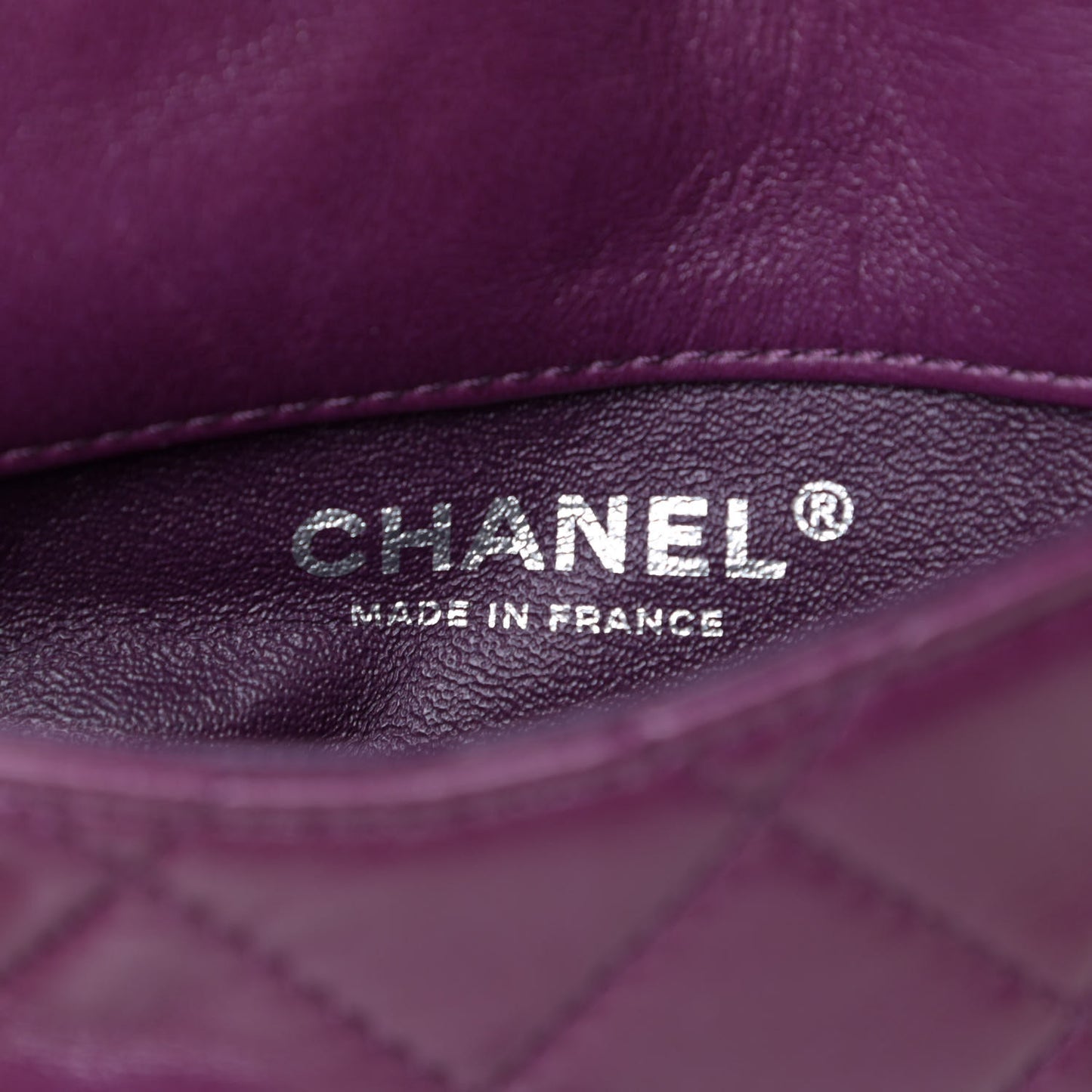 Lambskin Quilted Mini Mineral Nights Flap Crossbody Bag Purple