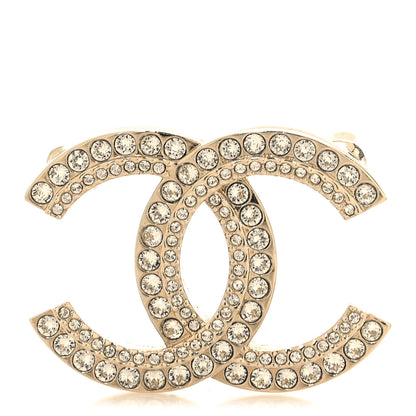 Chanel Metal Crystal CC Brooch Silver 1 of 4
