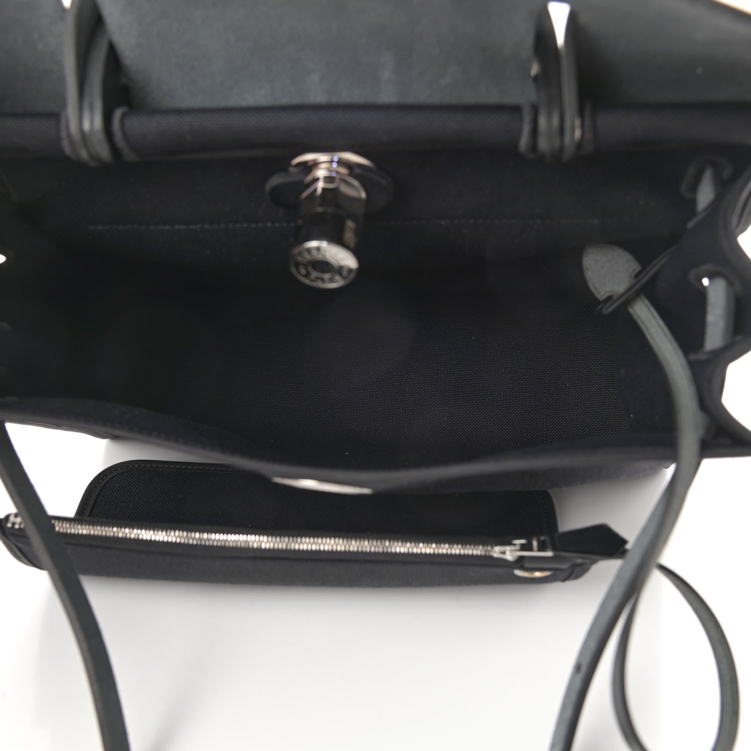 Hermes Military Toile Vache Hunter Herbag Zip PM 31 Black 6 of 12