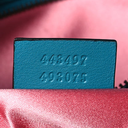 Gucci Velvet Matelasse Small GG Marmont Shoulder Bag Pavone Cyan 7 of 9