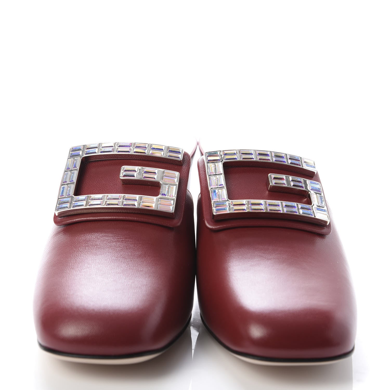 Gucci Malaga Kid Crystal Square G Madelyn Mules 38.5 Romantic Cerise 2 of 11