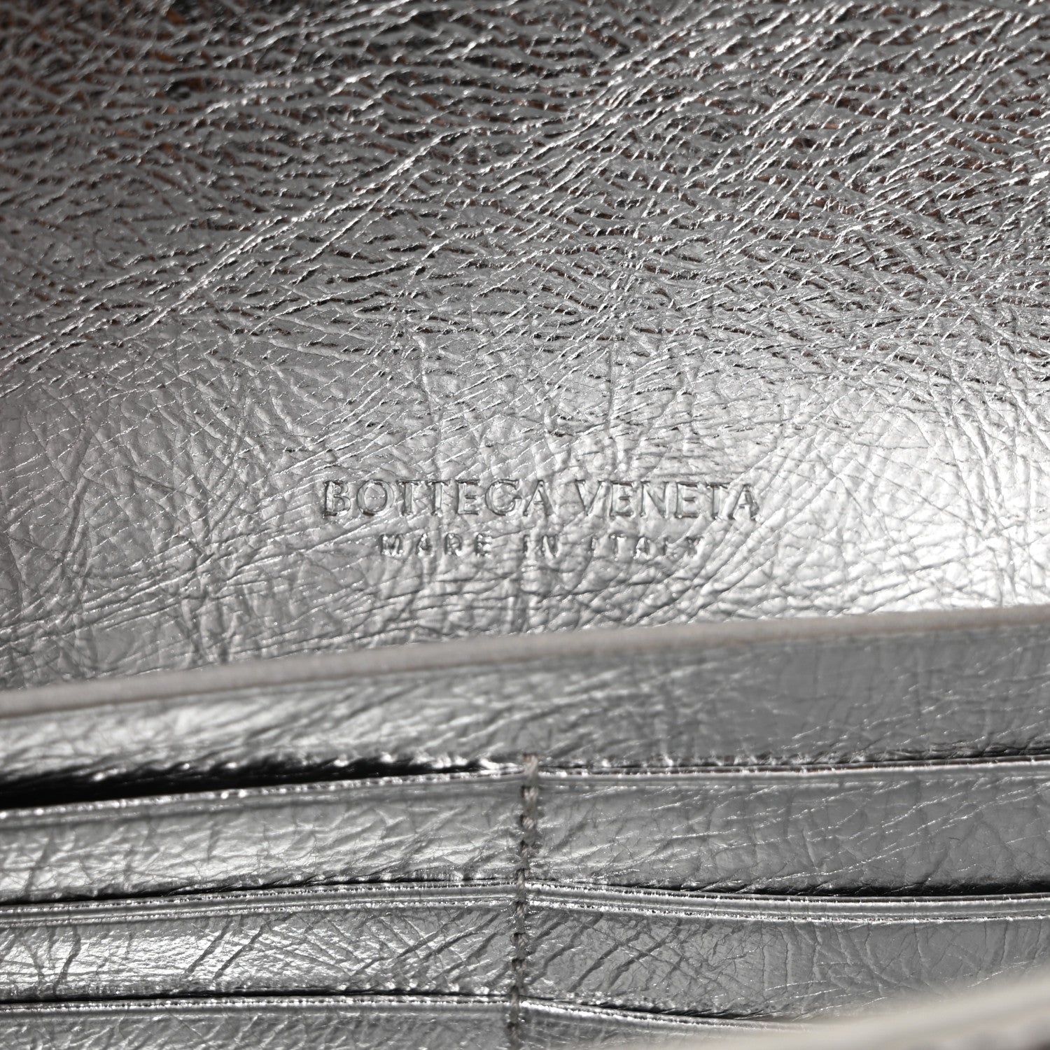 Bottega Veneta Metallic Nappa Intrecciato Long Andiamo Top Handle Silver 6 of 9