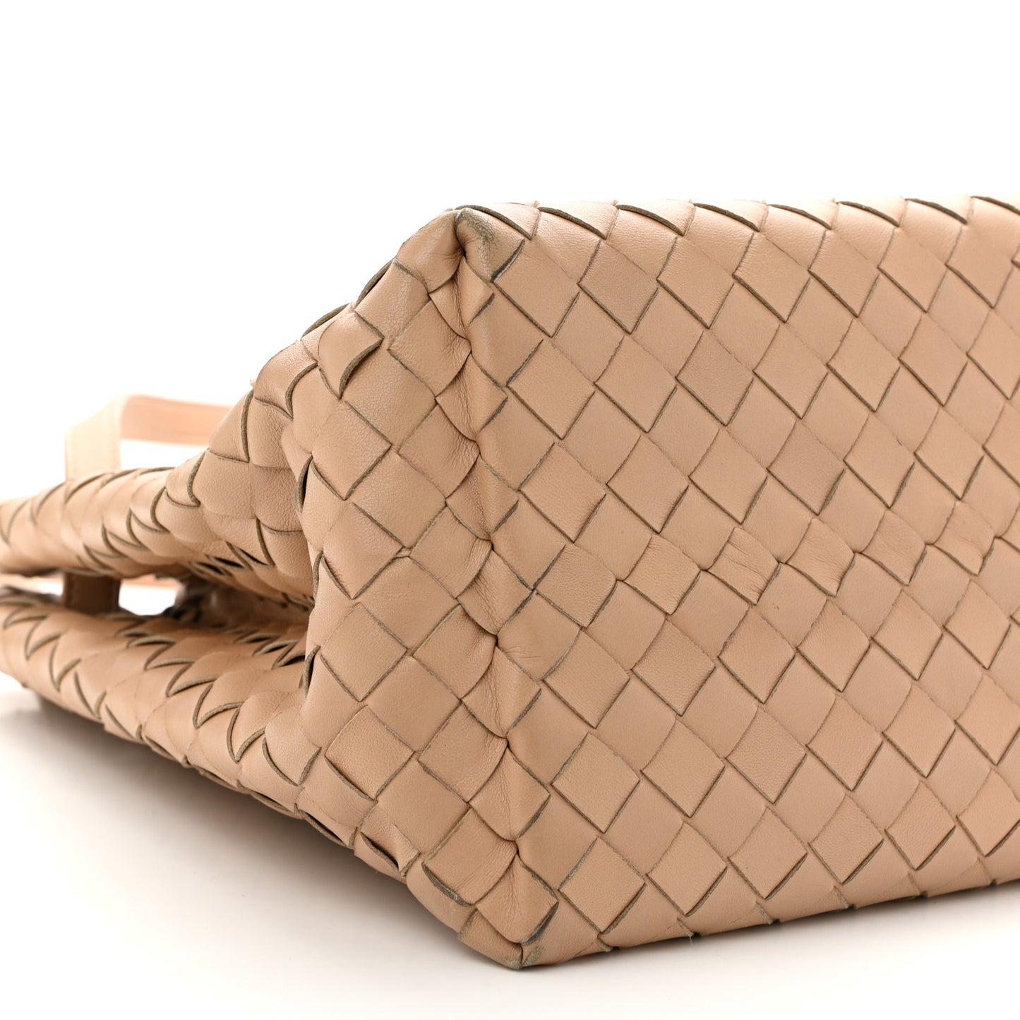 Nappa Intrecciato Shoulder Bag Almond