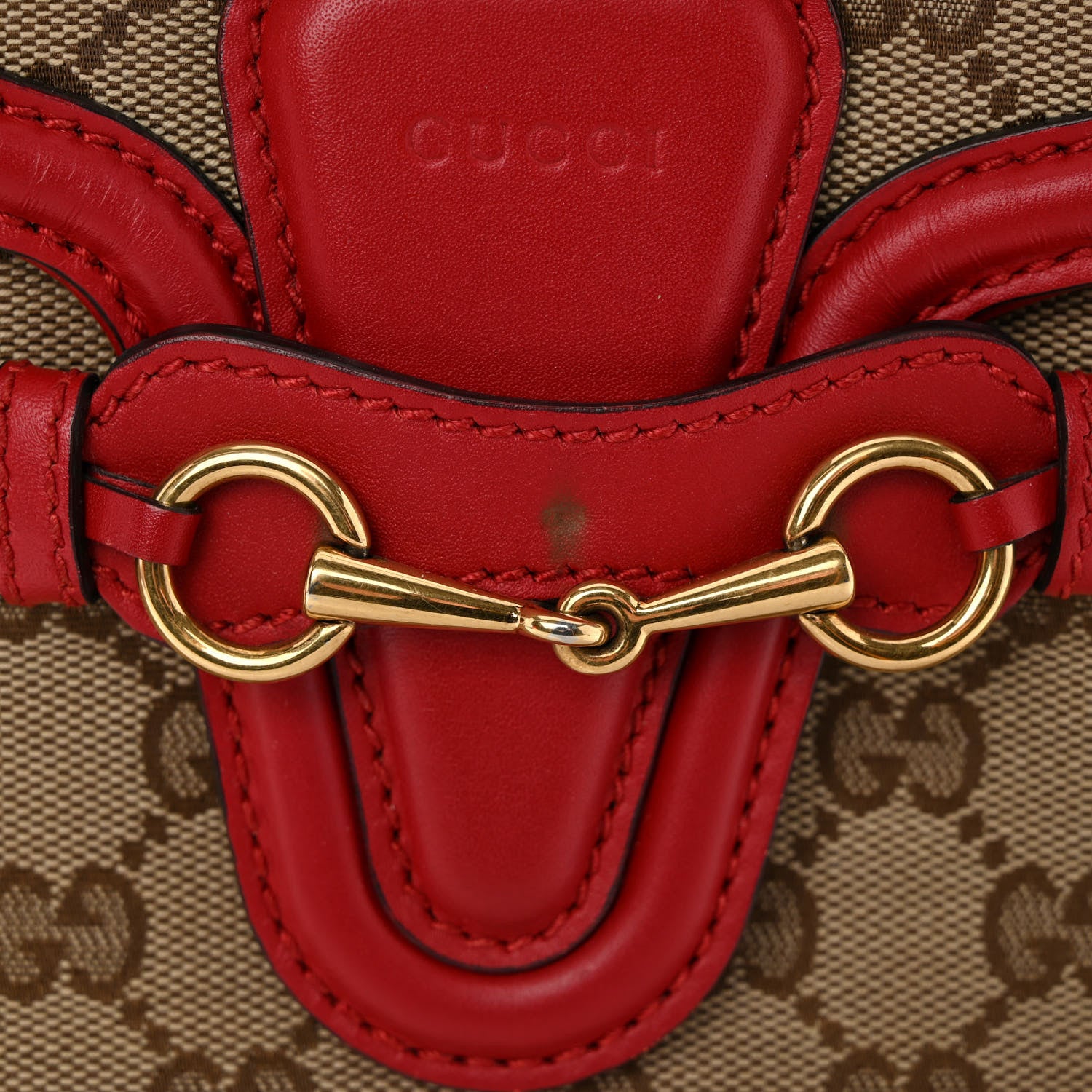 Gucci Monogram Ruinart Calfskin Medium Lady Web Shoulder Bag Beige Ebony Hibiscus Red 11 of 12