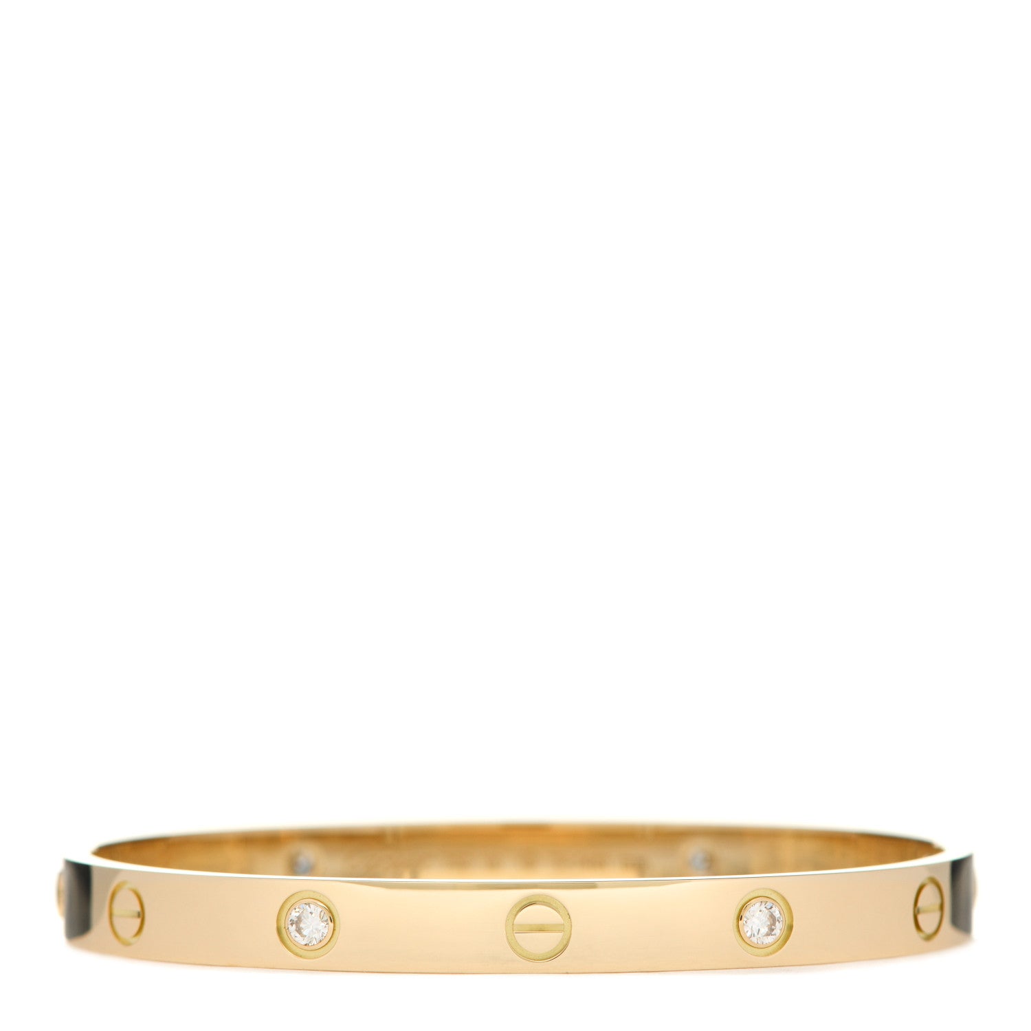 Cartier 18K Yellow Gold 4 Diamond LOVE Bracelet 18 1 of 5