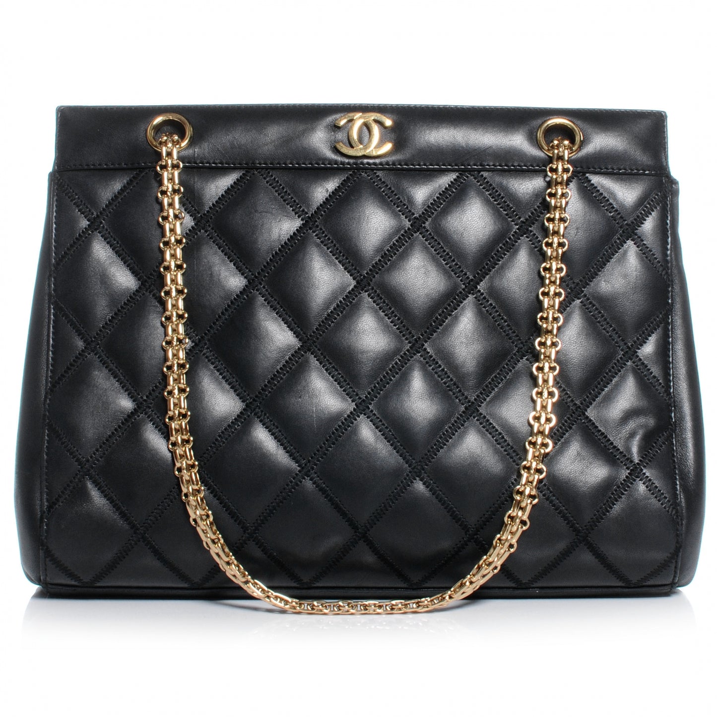 Lambskin Shopping Tote Black