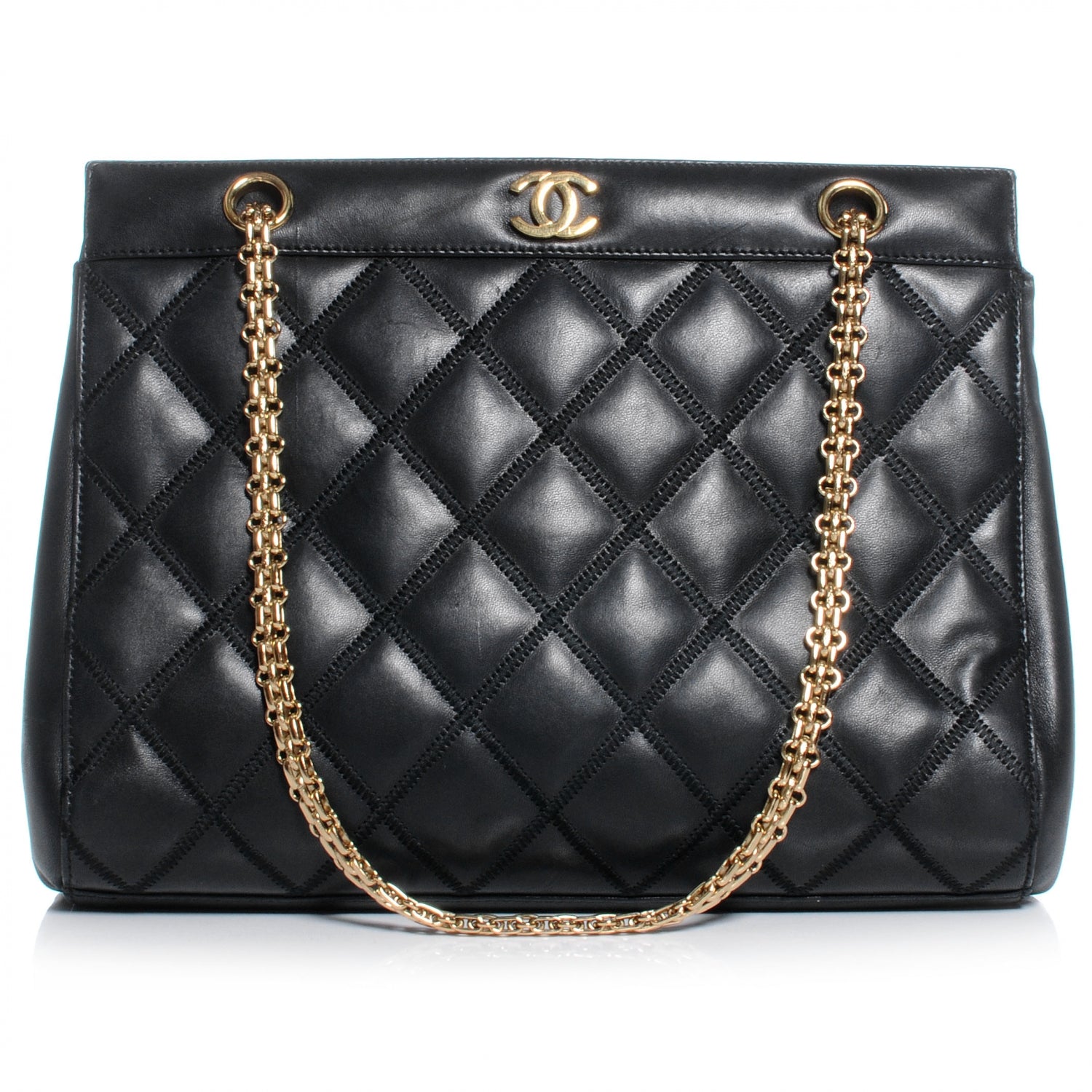 Chanel Lambskin Shopping Tote Black 1 of 7