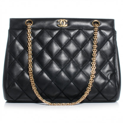 Chanel Lambskin Shopping Tote Black 1 of 7