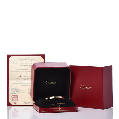 Cartier 18K Yellow Gold 4 Diamond LOVE Bracelet 17 7 of 7