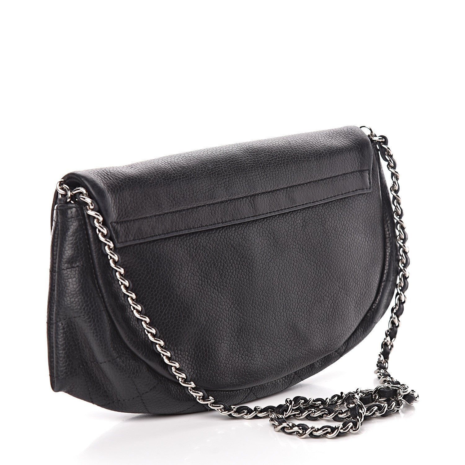 Chanel Caviar Half Moon Wallet On Chain WOC Black 3 of 11