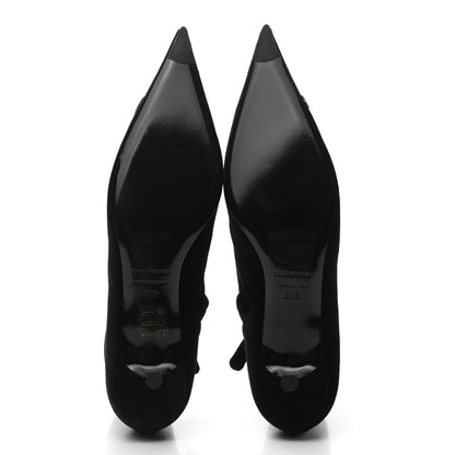 Balenciaga Velvet BB Pointy Toe Ankle Booties 37.5 Black Vintage 5 of 9
