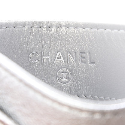 Chanel Metallic Lambskin Quilted Card Holder Silver 8 of 11