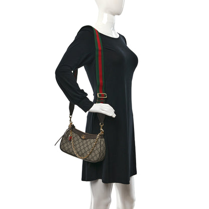 Gucci GG Supreme Monogram Textured Dollar Calfskin Web Small Ophidia GG Handbag Beige Ebony New Acero 2 of 10